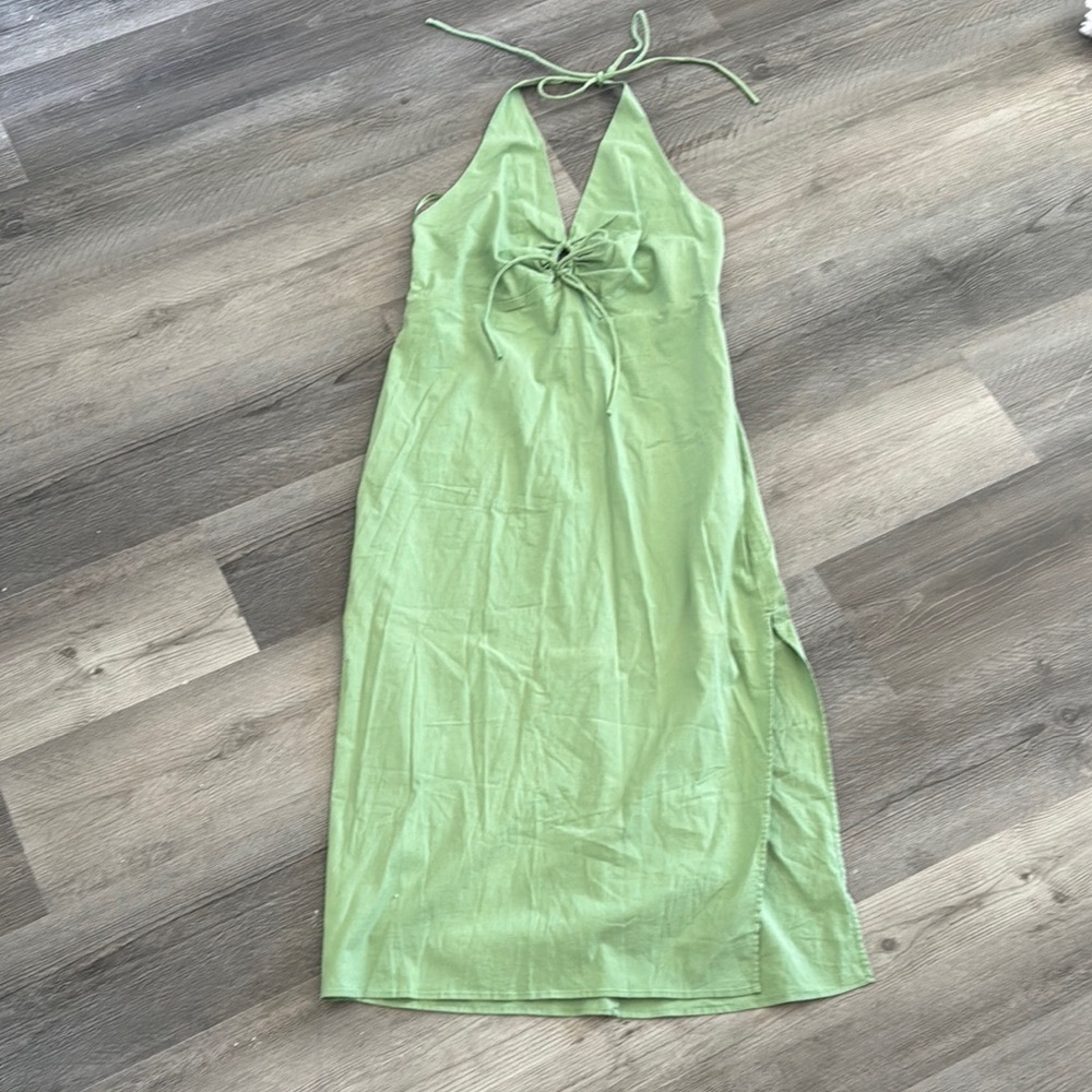 Abercrombie & Fitch Green Halter Sundress Size Large - NWT
